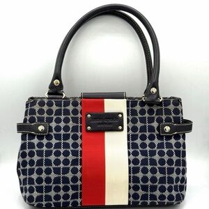 kate spade Navy Geo Satchel with Red and White Center Stripe